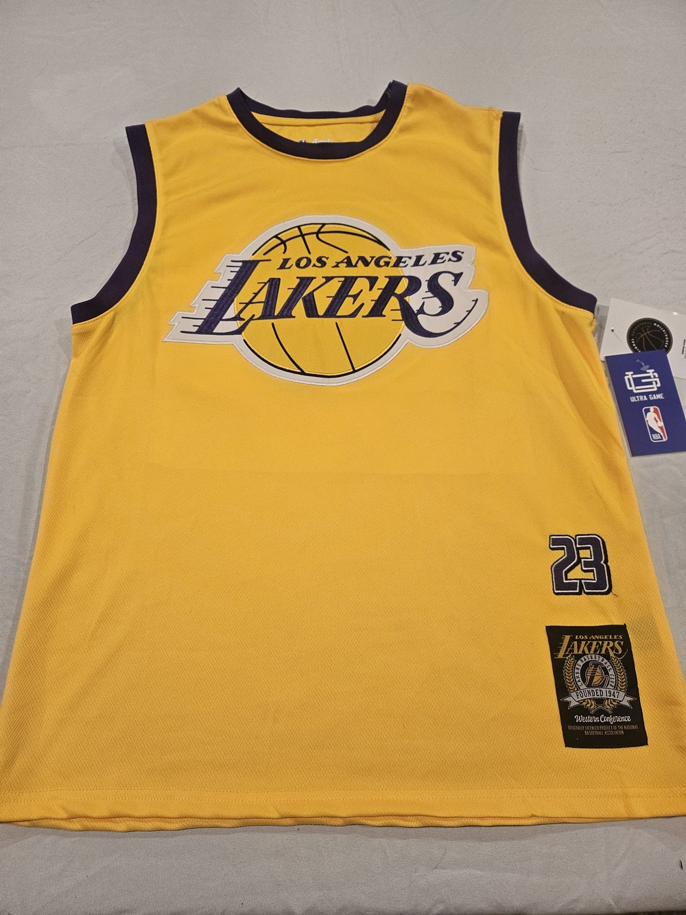 Los Angeles Lakers Yellow Basketball Jersey with 23